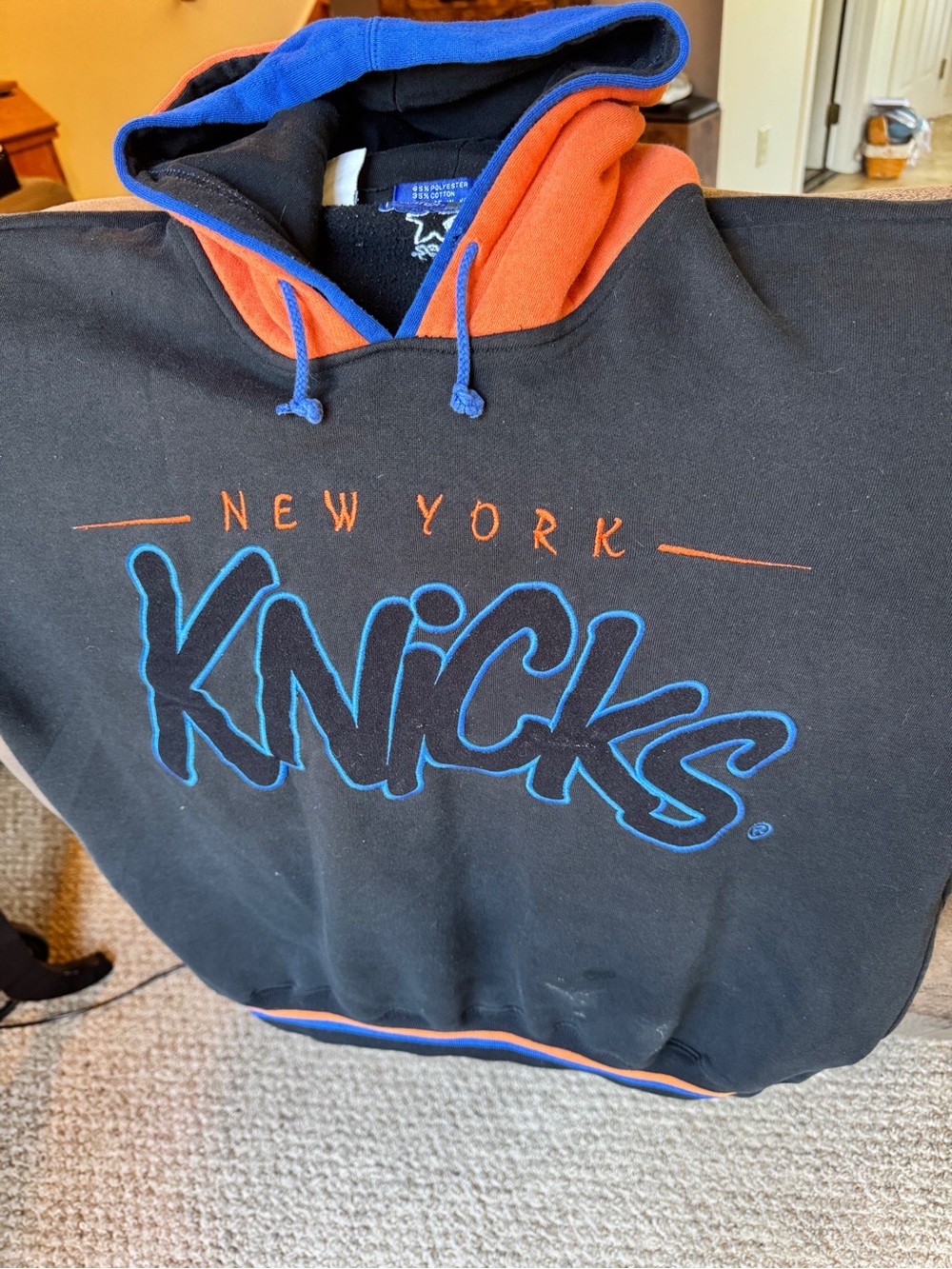 1993 - N.Y. Knick  vintage STARTER Duo- Hoodie with Blue & Orange Trim
